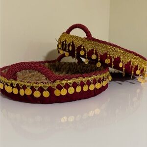 Red and Gold Decorative Henna Baskets